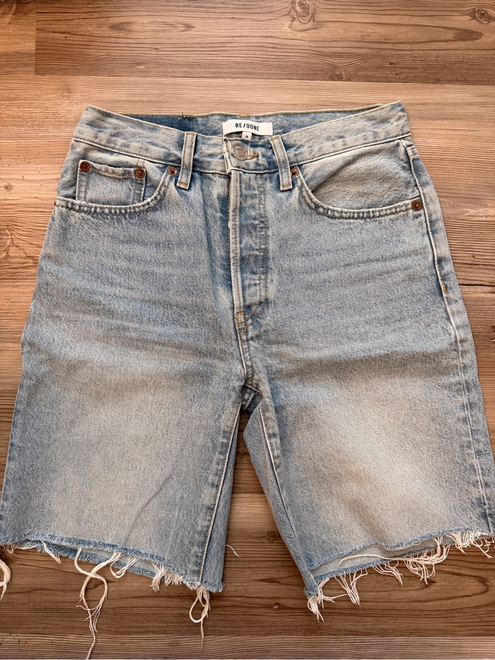 Re/Done Light Blue Men's Denim Cutoff Shorts
